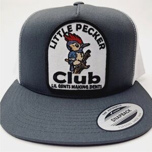 Lil Pecker Club Embroidered Patch Flat Bill Mesh Snapback Gag Gift Dad Humor Hat